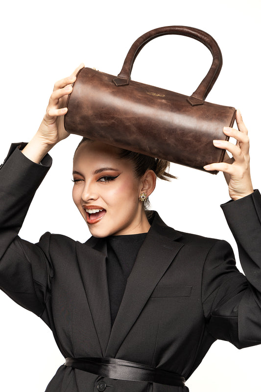 Bolsa insignia café mármol