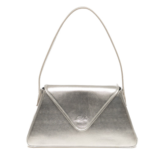 Bolsa insignia trapecio plateado
