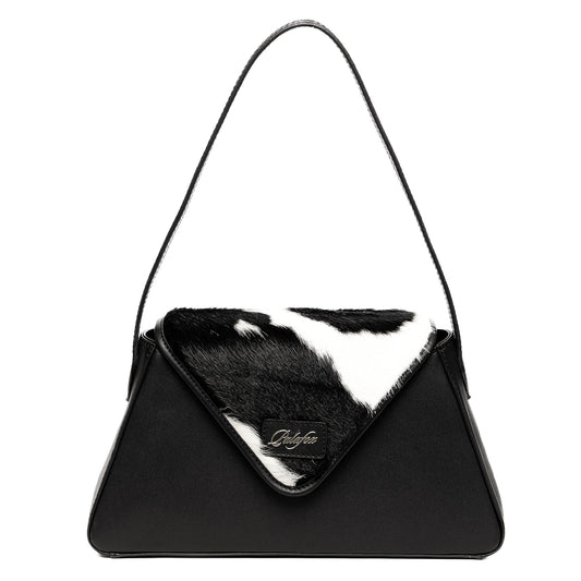 Bolsa insignia negro con pelo